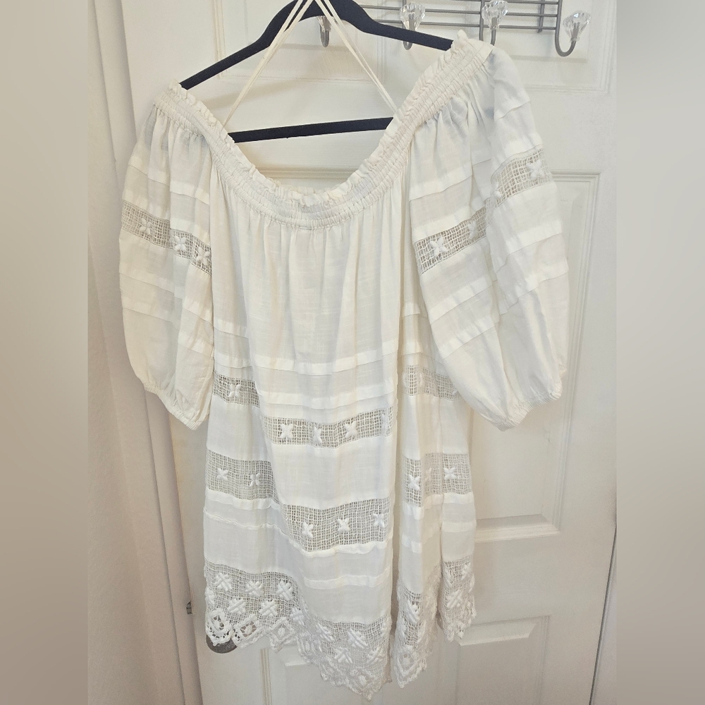 Free People Elegant White Off-Shoulder Women's Top
